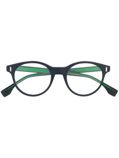 Shop Fendi Brille Mit Rundem Gestell In Blue