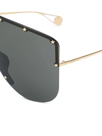 Shop Gucci Mask Studded Sunglasses In Grey