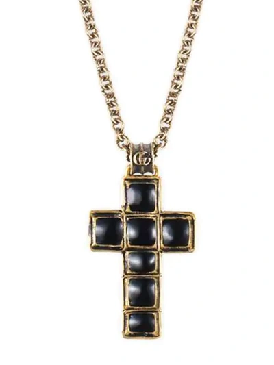 Shop Gucci Necklace With Small Cross In 8029