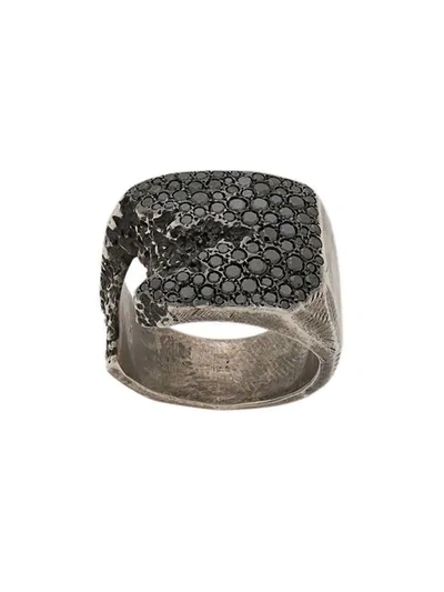 Shop Tobias Wistisen Cracked Crystal Ring In Metallic