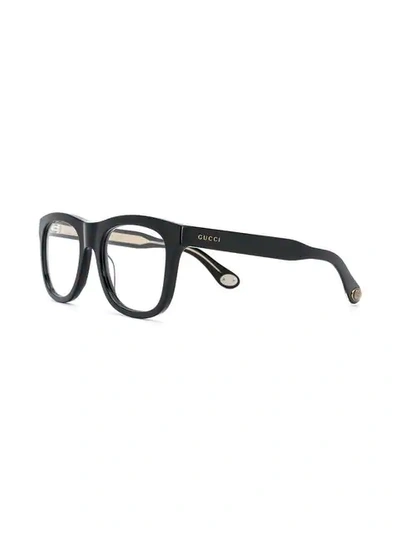 GUCCI EYEWEAR CLASSIC SHAPE GLASSES - 黑色