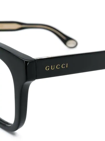 Shop Gucci Classic Shape Glasses In Black