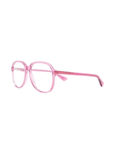 Shop Gucci Round Oversized Glasses In Pink