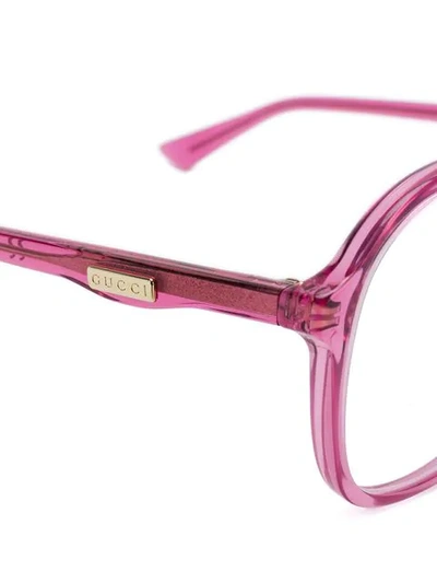 Shop Gucci Round Oversized Glasses In Pink