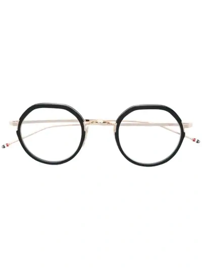 Shop Thom Browne Round Frame Glasses In Black