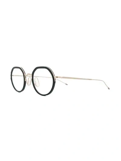 Shop Thom Browne Round Frame Glasses In Black