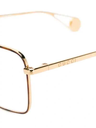 Shop Gucci Square Frame Glasses In Gold