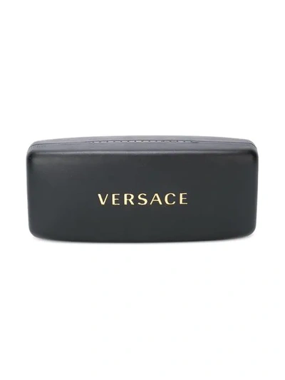 Shop Versace Logo Plaque Sunglasses In Black