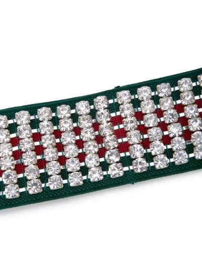 Pre-owned Gucci Crystal Headband In Green