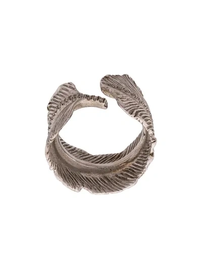 Shop M Cohen 14k Feather Ring In Silver