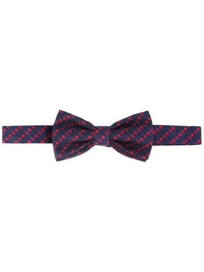 Shop Fefè Glamour Pochette Anchor Print Bow Tie In Blue