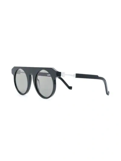 Shop Vava Round Frame Sunglasses In Black