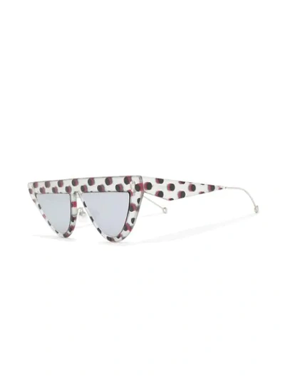 Shop Fendi Polka-dot Sunglasses In Grey