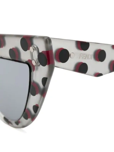 Shop Fendi Polka-dot Sunglasses In Grey