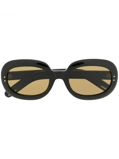 Shop Gucci Oval-frame Sunglasses In Black