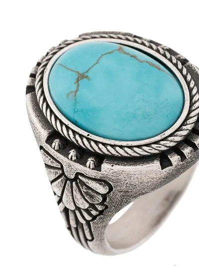 Shop Nove25 Lotus Howlite Signet Ring In Silver