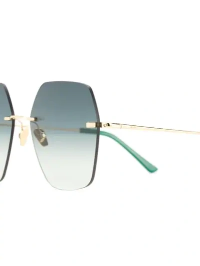 Shop Spektre Hexagon Frame Sunglasses In Gold Gradient Green