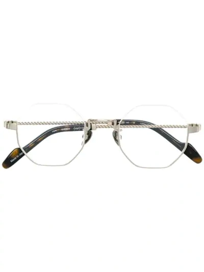 Shop Yohji Yamamoto Round Frame Glasses In Metallic