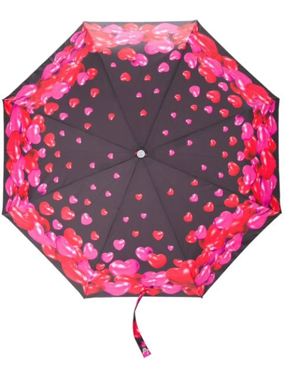 Shop Moschino Heart Print Umbrella - Pink