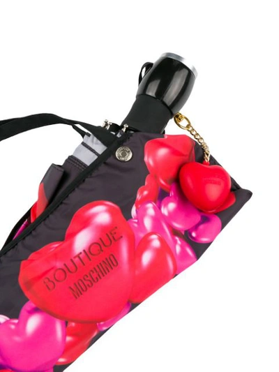 Shop Moschino Heart Print Umbrella - Pink