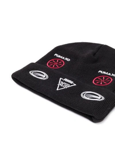 Shop Puma Folded Beanie With Patches In Black