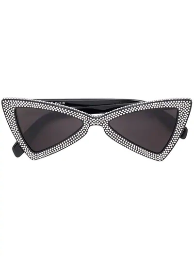 Shop Saint Laurent Jerry Studded Sunglasses In 002