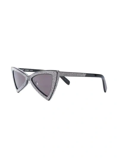 Shop Saint Laurent Jerry Studded Sunglasses In 002