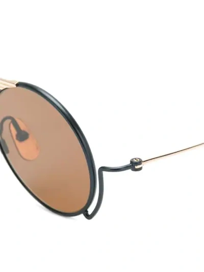 Shop Thom Browne Runde Sonnenbrille In Metallic