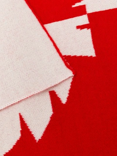 Shop Belstaff Logo Knit Scarf In Red