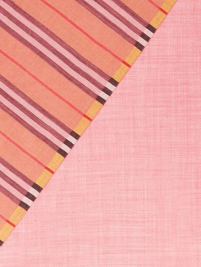 BURBERRY 经典格纹拼色围巾 - 粉色