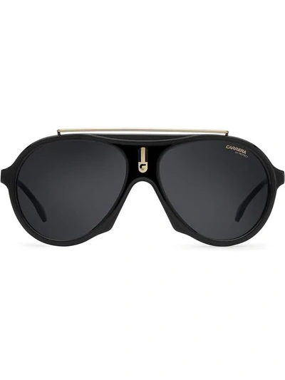Shop Carrera Pilot Frame Sunglasses In Black