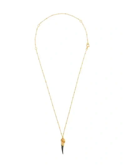 Shop Kasun London Claw Pendant Necklace In Metallic