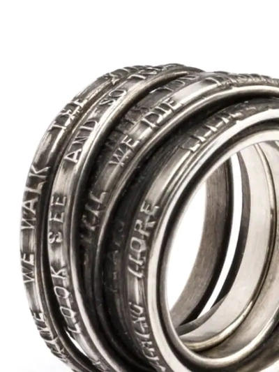 Shop Werkstatt:münchen Inscription Wound Ring In Silver
