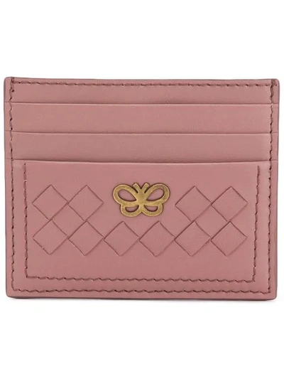 Shop Bottega Veneta Butterfly Card Case In Pink