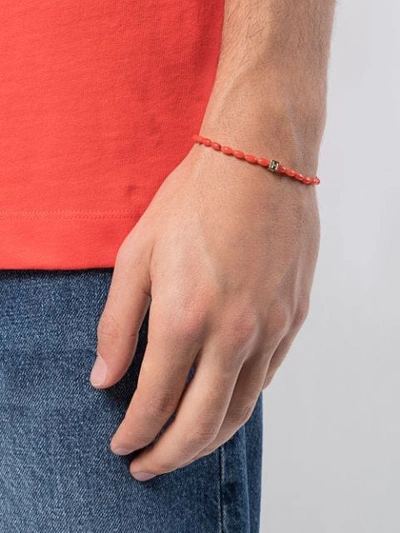 Shop Luis Morais Cube Charm Bracelet In Red