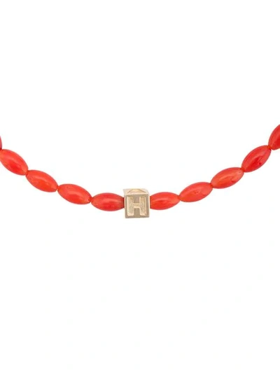 Shop Luis Morais Cube Charm Bracelet In Red