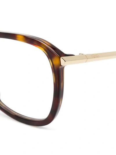 Shop Fendi Oversized Aviator Glasses In Brown