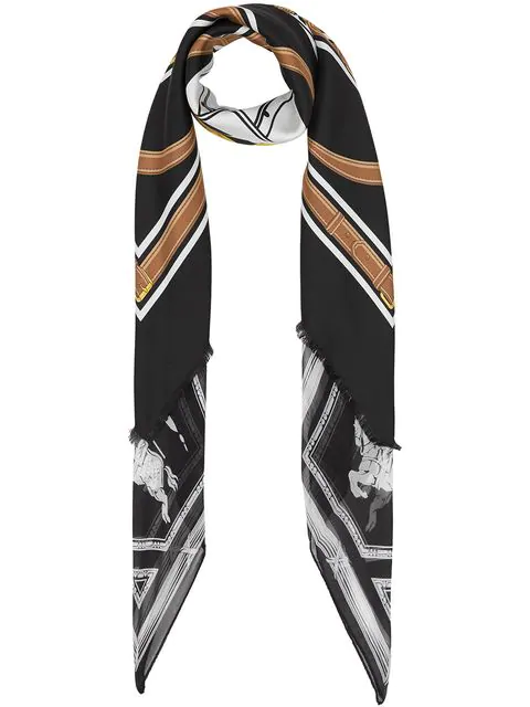 burberry archive print silk scarf
