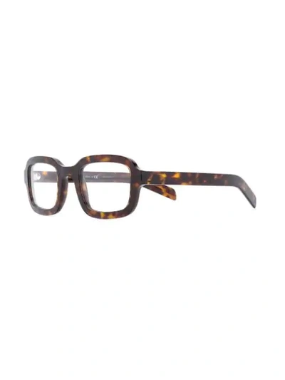 Shop Prada Square Frame Glasses In Brown