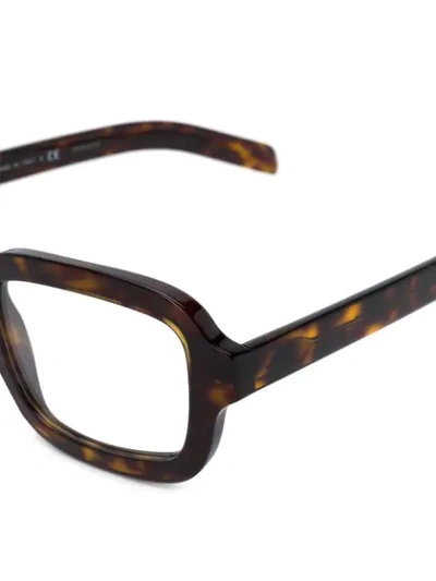 PRADA EYEWEAR SQUARE FRAME GLASSES - 棕色