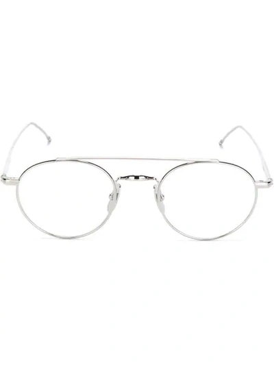 Shop Thom Browne Round Frame Glasses In Metallic