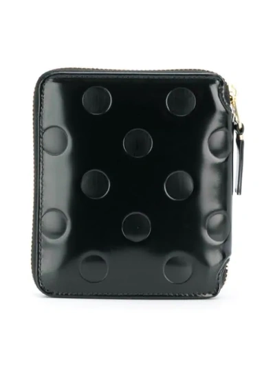 Shop Comme Des Garçons Dot Detail Zipped Wallet In Black