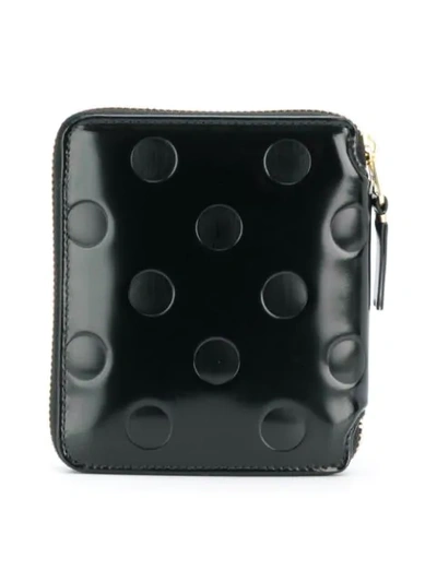 Comme Des Garçons Dot Detail Zipped Wallet In Black