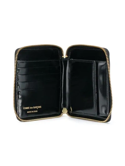 Shop Comme Des Garçons Dot Detail Zipped Wallet In Black