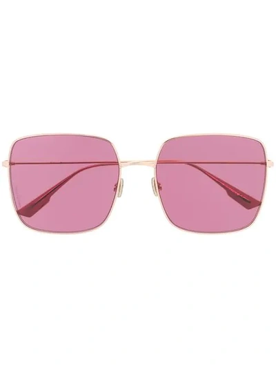 Shop Dior Stellaire1 Square-frame Sunglasses In Gold