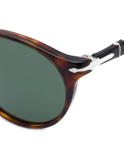 Shop Persol Round Frame Sunglasses In Brown