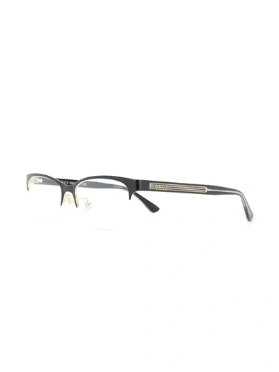 Shop Gucci Half Square Frame Glasses In Black