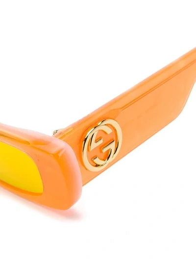 Shop Gucci Square Framed Sunglasses In 005 Orange