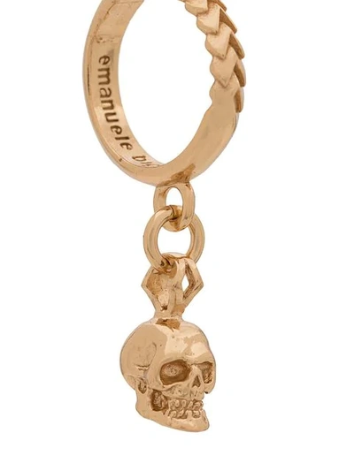 Shop Emanuele Bicocchi Skull Charm Hoop Earring In Gold