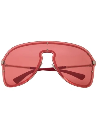 Shop Versace Eyewear Aviator Mask Sunglasses - Red